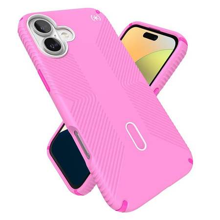 Speck Presidio2 Grip ClickLock & MagSafe - Coque pour iPhone 16 Plus (True Pink / Shocking Pink / White)