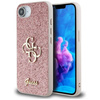 Guess Fixed Glitter Big 4G - Coque pour iPhone 16e (rose)