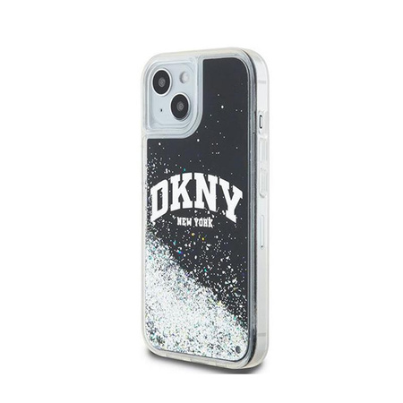 DKNY Liquid Glitter Big Logo - pouzdro pro iPhone 15 Plus / 14 Plus (černé)