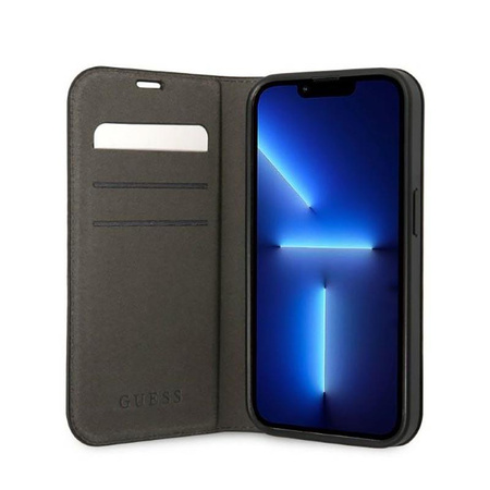 Guess 4G Metal Camera Outline Booktype Case - Coque pour iPhone 14 Plus (noir)