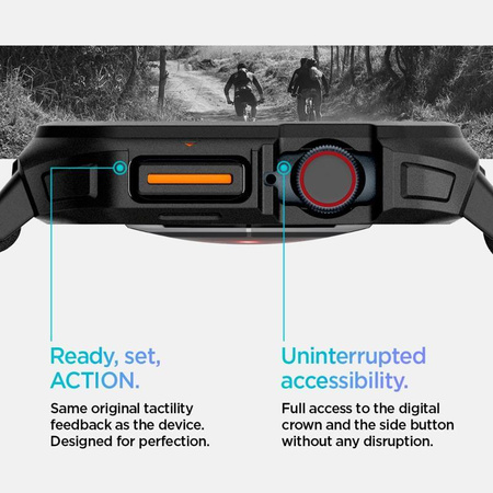 Spigen Lite Fit "Pro" - Hülle mit Armband für Apple Watch 10 42 mm (Mattschwarz)