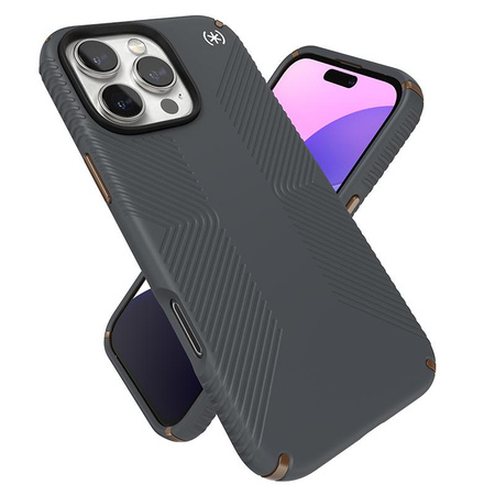 Speck Presidio2 Grip - pouzdro pro iPhone 16 Pro Max (Charcoal Grey / Cool Bronze / White)