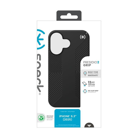Speck Presidio2 Grip MagSafe - iPhone 17 Case (Black / Slate Grey / White)