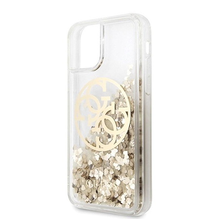 Guess Liquid Glitter Circle Logo - iPhone 11 Pro Max Tasche (Gold)