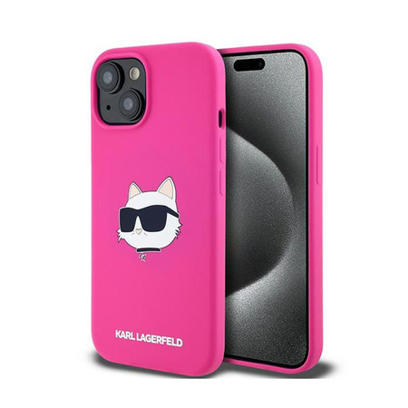 Karl Lagerfeld Silicone Choupette Head MagSafe - iPhone 15 / 14 / 13 Case (rose)