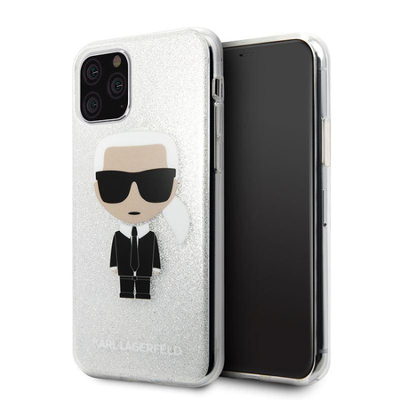 Karl Lagerfeld Iconic Karl - iPhone 11 Pro Case (Silver Glitter)