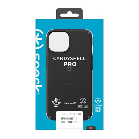 Speck CandyShell Pro - iPhone 14 / iPhone 13 tok MICROBAN bevonattal (fekete / pala szürke)