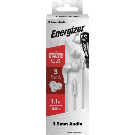 Energizer Classic CIA5 - Słuchawki przewodowe jack 3,5 mm (Biały)