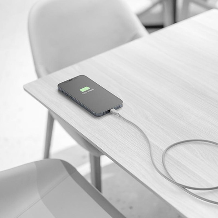 Cellularline Soft Cable - Câble USB-C vers Lightning certifié MFi 1,2 m (gris)