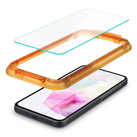 Spigen Alm Glas.TR 2er-Pack - Gehärtetes Glas für Samsung Galaxy A35 5G (Transparent)