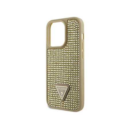 Guess Rhinestone Triangle - pouzdro pro iPhone 14 Pro (zlaté)