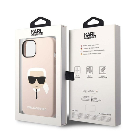 Karl Lagerfeld Silicone Iconic Karl`s Head MagSafe - iPhone 14 Case (pink)