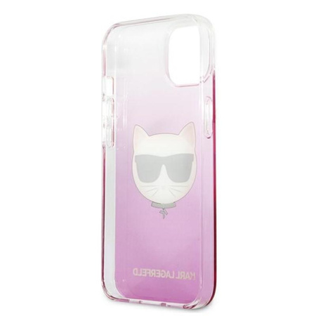 Karl Lagerfeld Choupette Head - pouzdro pro iPhone 13 Mini (růžové)