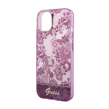 Guess Porcelain Collection - pouzdro pro iPhone 14 Plus (fuchsiová)