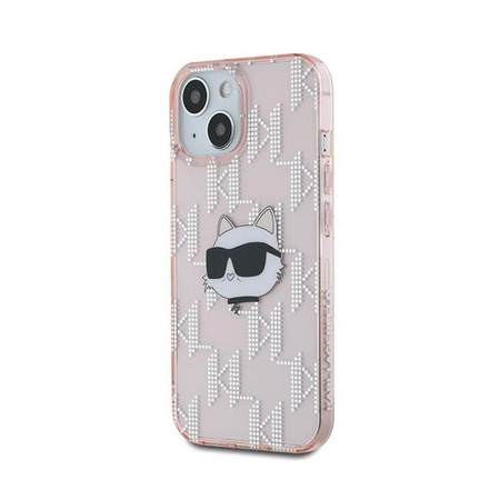 Karl Lagerfeld IML Choupette Head & Monogram - iPhone 15 / 14 / 13 Case (růžová)