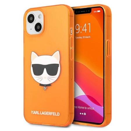 Karl Lagerfeld Choupette Head - Etui iPhone 13 mini (fluo pomarańczowy)