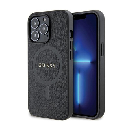 Étui Guess Saffiano MagSafe - iPhone 13 Pro Max (noir)