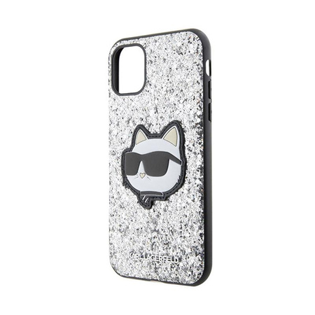 Karl Lagerfeld NFT Glitter Choupette Patch - Etui iPhone 11 (Srebrny)