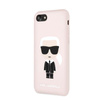 Karl Lagerfeld Fullbody Silicone Iconic - Coque iPhone SE 2020 / 8 / 7 (Rose clair)