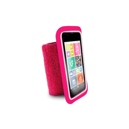 PURO Running Band - Universal running wristband for smartphones max 4.3" + key pocket (pink)