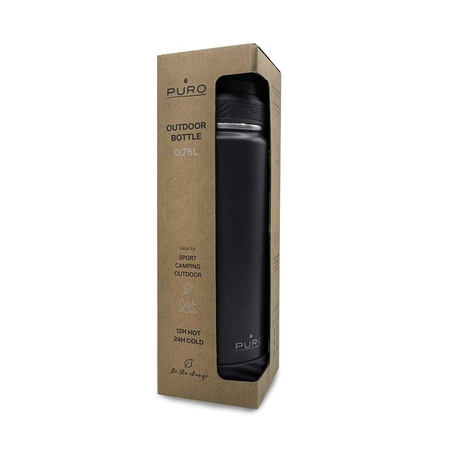 PURO Outdoor - Butelka termiczna ze stali nierdzewnej 750 ml (Black)