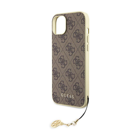 Guess 4G Charms Collection - Coque pour iPhone 15 (marron)