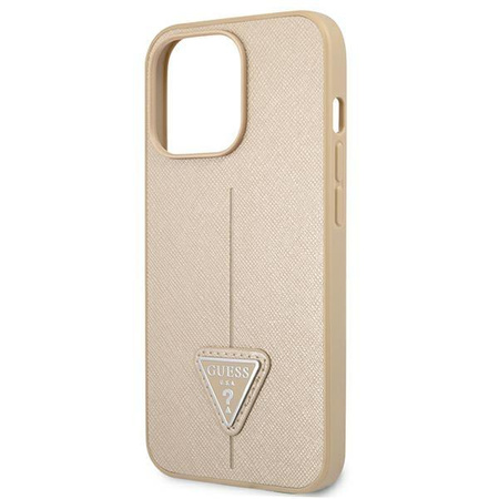 Guess Saffiano Triangle Logo Case - iPhone 13 Pro Case (beige)