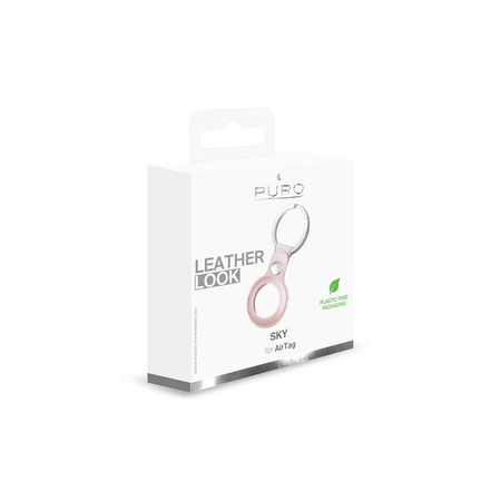 Puro SKY Case - Porte-clés Apple AirTag en cuir écologique (rose sable)