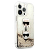Karl Lagerfeld Liquid Glitter Karl & Choupette Head - iPhone 13 Pro Tasche (Gold)