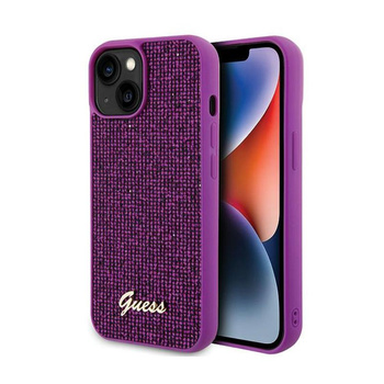 Guess Disco Metal Script - pouzdro pro iPhone 15 (fuchsiová)