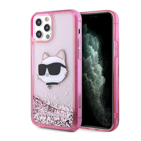 Karl Lagerfeld Liquid Glitter NFT Choupette Head - iPhone 12 / iPhone 12 Pro Case (pink)