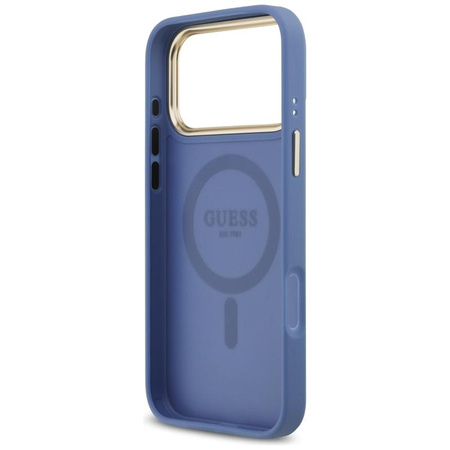 Guess 4G Strass Logo MagSafe - Hülle iPhone 17 Pro Max (Blau)