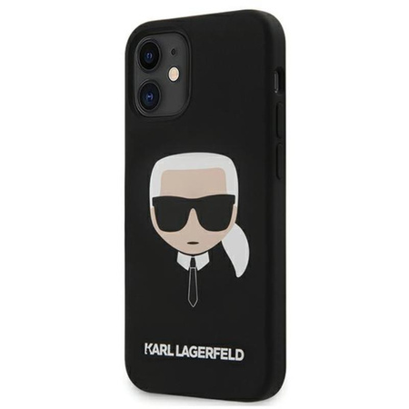 Karl Lagerfeld Silikonové pouzdro Iconic Karl`s Head - iPhone 12 mini (černé)