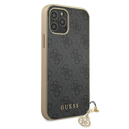 Kolekce Guess 4G Charms - pouzdro pro iPhone 12 / iPhone 12 Pro (šedé)