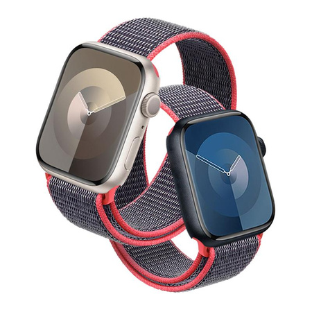 Crong Nylon - Bracelet sport pour Apple Watch 44/45/46/49 mm (Electric Pink)
