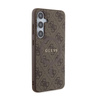 Guess 4G Collection bőr fém logós MagSafe - Samsung Galaxy S24+ tok (barna)