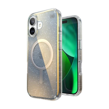 Speck Presidio Lux MagSafe - iPhone 17 Tasche (Hyper Mirror Glitter / Silber Metallic)