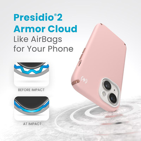 Speck Presidio2 Pro - Case iPhone 16e / iPhone 15 / iPhone 14 / iPhone 13 (Dahlia Pink / Rose Copper / White)