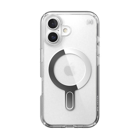 Speck Presidio Perfect-Clear ClickLock & MagSafe - iPhone 16 Fall (Klar / Chrom-Finish / Serene Silber)