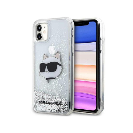 Karl Lagerfeld Liquid Glitter NFT Choupette Head - Coque iPhone 11 (argent)