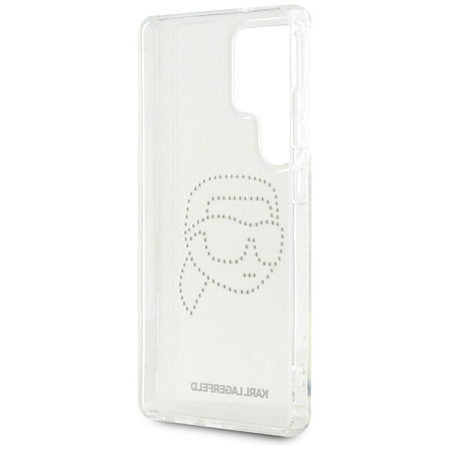 Karl Lagerfeld Rhinestones Karl Head Logo - Pouzdro pro Samsung Galaxy S25 Ultra (Průhledné)