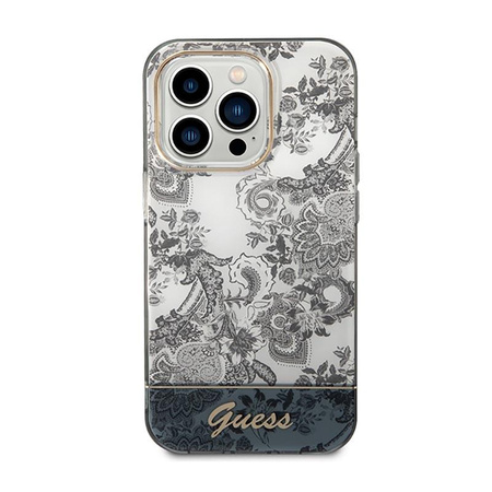 Guess Porcelain Collection - pouzdro pro iPhone 14 Pro (šedé)