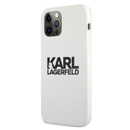 Karl Lagerfeld Silikon Stack Logo - iPhone 12 / iPhone 12 Pro Tasche (weiß)