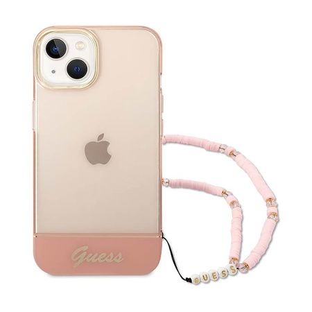 Guess Translucent Pearl Strap - iPhone 14 Case (pink)