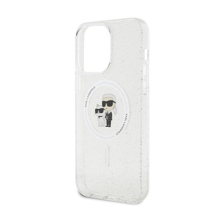 Karl Lagerfeld Karl & Choupette Glitter MagSafe - pouzdro pro iPhone 14 Pro Max (průhledné)