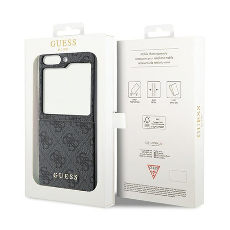 Guess 4G Charms Kollektion - Tasche für Samsung Galaxy Z Flip 5 (grau)