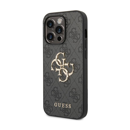 Guess 4G Big Metal Logo - pouzdro pro iPhone 15 Pro Max (šedé)