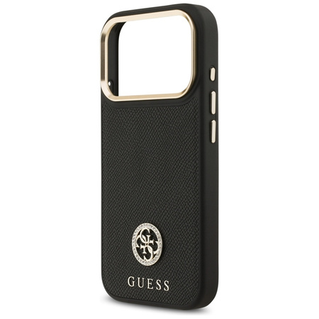 Guess Grained Strass Logo MagSafe - Pouzdro iPhone 17 Pro (černý)