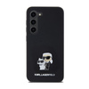 Karl Lagerfeld Silikon Karl & Choupette Metall Pin - Samsung Galaxy S24 Gehäuse (schwarz)