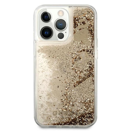 Guess Liquid Glitter Charms - Coque iPhone 13 Pro Max (Or)